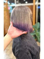 桃の木 ヘアー(桃の木 hair)&nbsp;シルバーパープルエンドカラーグラデーション