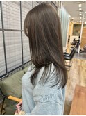 ブリーチなし秋色カラーオリーブカラーミディアムレイヤー