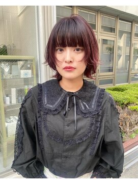 キピ(KIPI) 【ユリナ】ウルフボブ×ボルドーカラー