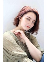 ムウ 難波(MOU)&nbsp;ボブクールショート前髪イメチェンピンクベージュ30代40代50代