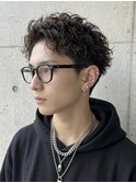 アクティブショートルーズショート縦落ちパーマニュアンスパーマ