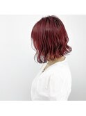 切りっぱなしボブ × ダークレッド 【 Ver. 柏 】
