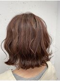 切りっぱなしボブ/アッシュブラウン