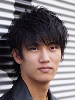 サン(3)&nbsp;束感　ツーブロック　黒髪　ブラック　えり足長め　ウルフ