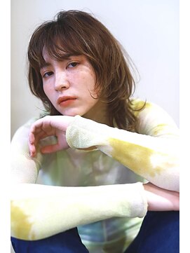 クシュ 所沢西口プロぺ通り(kusyu... ) ハイトーンカラーボブウルフココアベージュ黒髪グレージュカラー