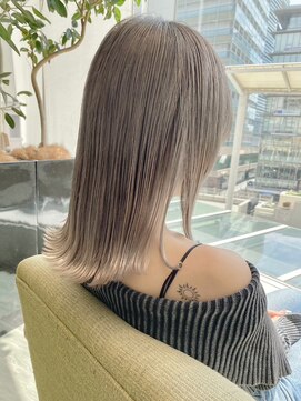 ケーツー あべのキューズモ－ル店(K-two) ミディアムヘア*透明感ベージュカラー*ブリーチ*ダブルカラー