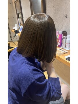 ブロッサム 池袋店(Blossom) ケアカラー/オリーブブラウン/髪質改善/ボブ/暗髪