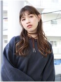 オン眉/細めハイライト/ゆるカール/レイヤーカット/自由が丘