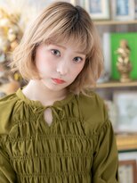 カバーヘア ブリス 北浦和(COVER HAIR bliss)&nbsp;外国人風ハイトーンカラー小顔ハッシュボブc8北浦和10代20代30代