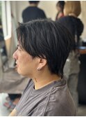 フェザーパーママッシュセンター分けメンズウルフ東伏見/田無/