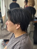 メンズカット バイ ソイクフ(メンズカット by SOY-KUFU)&nbsp;フェザーパーママッシュセンター分けメンズウルフ東伏見/田無/
