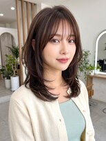ナンバー ノード 渋谷(N° node) 【小顔魅せ】シースルーバング×大人可愛いウルフ風レイヤー