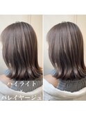 桜井極細ハイライト×ミルクティーベージュ