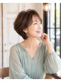 50代60代ひし形ショートレイヤー小顔くびれ上品艶感若見えヘア