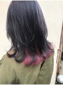インナーカラー_マニッシュショート,ネイビー,フレンチボブ