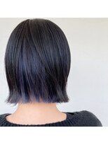 ロラン(LORAN by mahae) インナーカラー×くすみブルー×ディープブルー×ボブショート