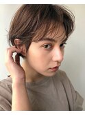 マッシュショート×ブラウンカラー