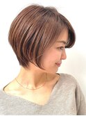 30代40代50代　大人女性/前髪ありショートボブ/ショートヘアUP