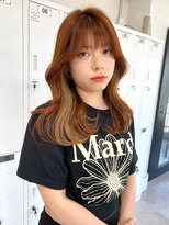 ムク 横浜店(muku)&nbsp;ダブルカラーオレンジベージュカラーケアブリーチレイヤーカット