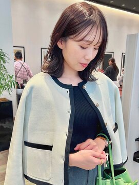 ケーツー あべのキューズモ－ル店(K-two) ミディアムレイヤーカット*レイヤーボブ*透明感ベージュカラー