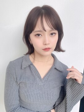 ユーフォリア 渋谷グランデ(Euphoria SHIBUYA GRANDE) 外ハネボブ　シースルーバング　ラベンダーアッシュ　透明感