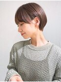 前髪あり耳掛け丸みくびれショートボブ20代30代40代50代（蘭）