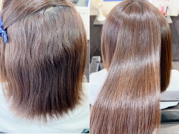 ヘアーサロン ニクス 池袋(hair Salon Nix)の写真/ヘアーサロンニクスこだわりの低分子ケラチンを使った酸性ストレートでダメージを補修しながら艶髪に！