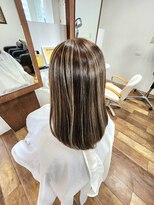 ジーウィズヘアー(G-with hair) 縮毛矯正+ハイライトカラー