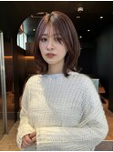 大人可愛いレイヤーミディアムボブ/ニュアンスカラー/前髪あり