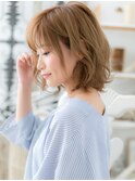 大人可愛いひし形シルエット外ハネボブパーマc6上尾20代30代40代