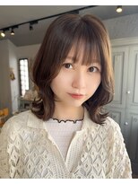 カシュカシュ 表参道(cache cache) ミディアムレイヤーヘアくびれヘア韓国風ヘア