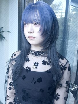 デコ(DECO) blue lavender × long hash cut