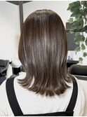 ★40代50代レイヤーボブ切りっぱなしマロンベージュグレージュ