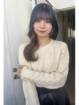 ムード(mood) インナーカラー/ブルー/ベージュ/デザインカラー/ミルクティー