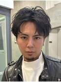 アップバングショート　センターパートショート