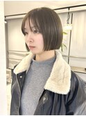 オリーブベージュ/オリーブブラウン/透明感カラー/ボブカット