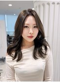 韓国レイヤーハッシュカット髪質改善ブリーチなしカラー