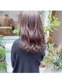 くすみピンクベージュ×ロング