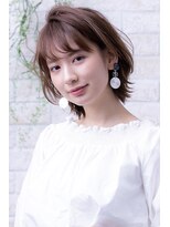 ヘアーアートシフォン 池袋西口店(Hair art chiffon)&nbsp;ショートウルフ艶カラーナチュラルマッシュシアーベージュ濡れ髪