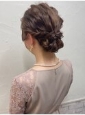 セミロング パーティーシニヨンヘア渋谷宮益坂ヘアセットエジリ