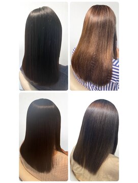 美容室フルール 20代30代大人可愛い髪質改善グレージュストレート透明感