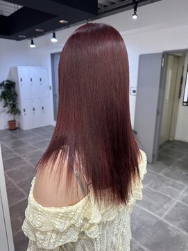 ペレ 栄店(PELE) デザインカラー/レイヤーカット/ウェットヘア/オリーブベージュ