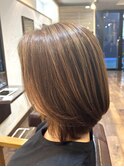 30代40代50代グラボブハイライト／ナチュラルバレイヤージュ