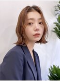 外国人風外ハネボブ肩上切りっぱなし/20代/30代/40代