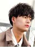 センターパート/ニュアンスパーマ/韓国/フェーザーパーマ/眉毛