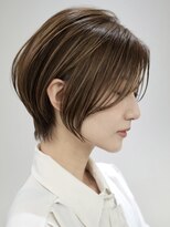 脱白髪質改善カラーウルフショートヘアッシュグレージュ40代50代