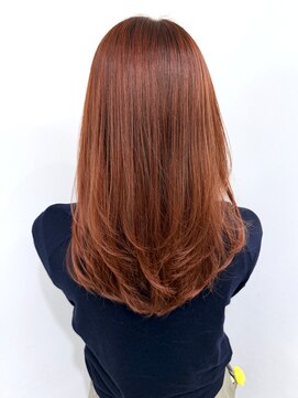 アース 市ヶ谷店(HAIR&MAKE EARTH) 10代20代30代◎アプリコットオレンジ小顔ハイレイヤー