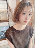 ゆかのお客さま*スタイリング簡単♪外ハネウエーブボブ