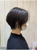 大人キレイショートボブダークグレージュ　新宿