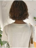 【三ツ井純】無造作パーマミニボブショートボブグレージュカラー